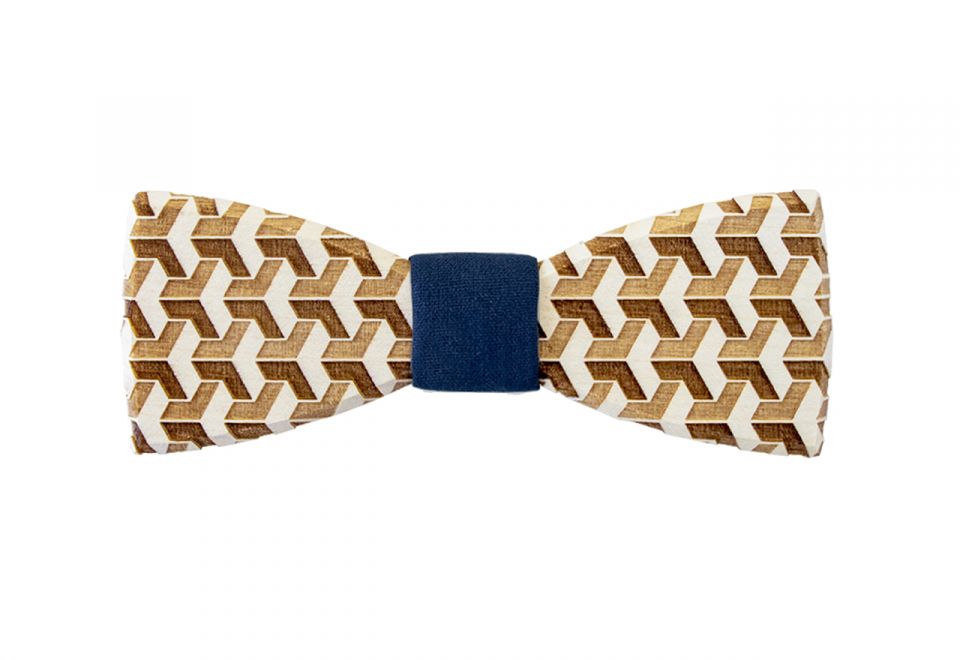 monogram gold bowtie