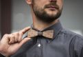 Wooden bowtie Wolf Bow Tie