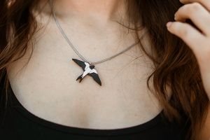 Wooden pendant Swallow Pendant