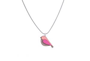 Wooden pendant Pink Bird Pendant