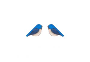 Wooden earrings Blue Bird Earrings