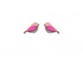 Wooden earrings Pink Bird Earrings