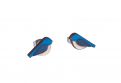 Wooden earrings Blue Bird Earrings