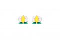 Wooden earrings Yellow Lotus Earrings