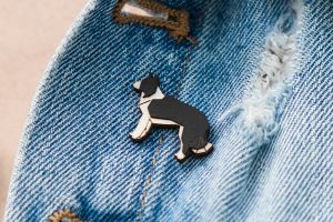 Wooden brooch Walking Collie Brooch