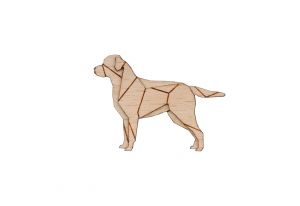 Wooden brooch Walking Labrador Brooch