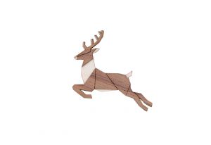 Wooden brooch Jumping Deer Brooch