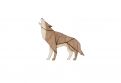 Wooden brooch Walking Wolf Brooch