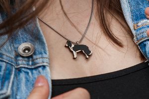 Wooden pendant Walking Collie Pendant