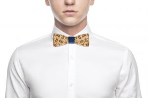 Wooden bowtie Paisley Dark