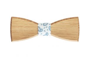 Wooden bowtie Paisley light