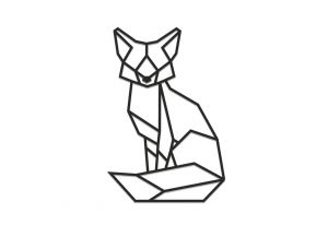 Wooden decoration  Sitting Fox Siluette