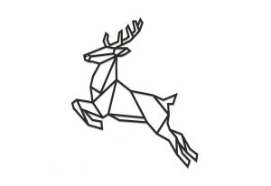 Wooden decoration Jumping Deer Siluette