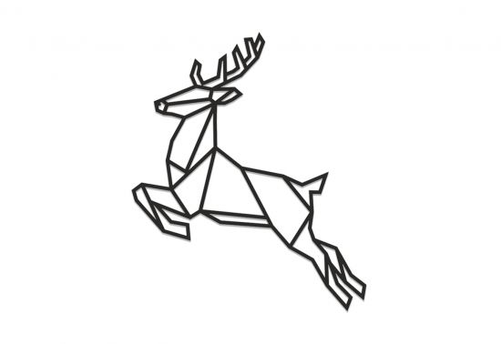Wooden decoration Jumping Deer Siluette