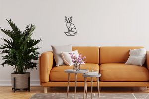 Wooden decoration  Sitting Fox Siluette