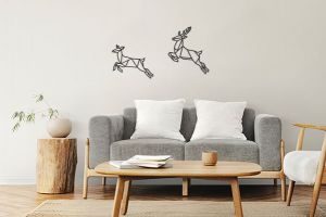 Wooden decoration Jumping Deer Siluette