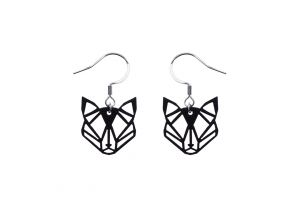 Wooden earrings Black Foxy Earrings