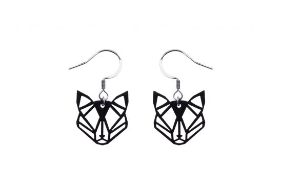 Wooden earrings Black Foxy Earrings