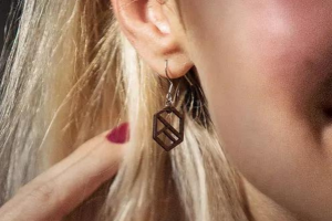 Wooden earrings Hexaline Earrings