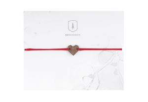 String bracelet Red Heart Wooden Bracelet
