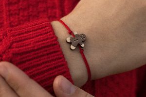 String bracelet Gingerbread Wooden Bracelet