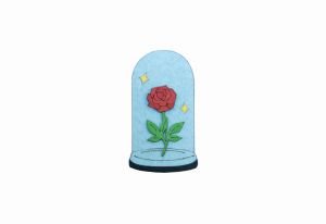 Wooden brooch Prince's rose