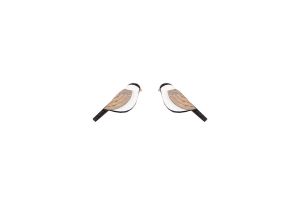 Wooden earrings Natural Cutebird Earrings