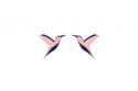 Wooden earrings Pink Hummingbird Earrings