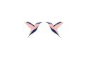 Wooden earrings Pink Hummingbird Earrings