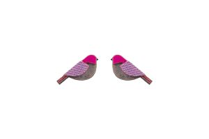 Wooden earrings Purple Cutebird Earrings