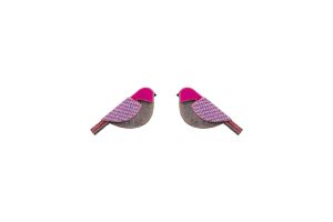 Wooden earrings Purple Cutebird Earrings