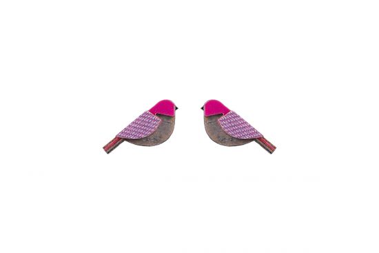 Wooden earrings Purple Cutebird Earrings