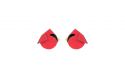 Wooden earrings Red Cutebird Earrings