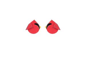 Wooden earrings Red Cutebird Earrings