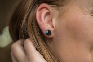 Wooden earrings Black Cutebird Earrings