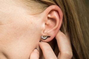 Wooden earrings Natural Cutebird Earrings