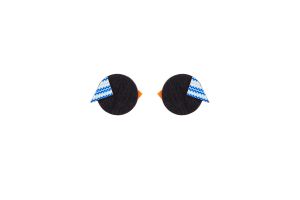 Wooden earrings Black Cutebird Earrings