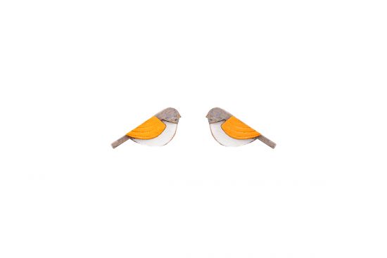 Wooden earrings Orange Cutebird Earrings