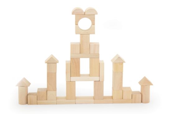 50 Natural Wooden Blocks