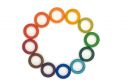 12 Rainbow Wooden Rings 