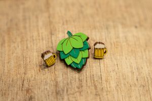 Wooden brooch Hops Brooch