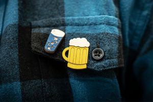 Wooden brooch Beer Brooch