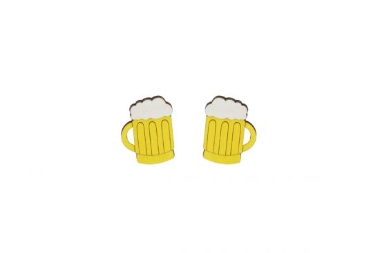 Wooden Earrings Beer Earrings