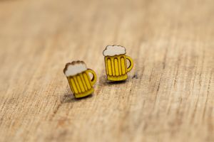 Wooden Earrings Beer Earrings