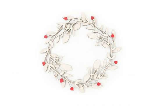 Wooden decoration Light Meadow Wreath