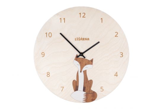 Wooden clock Fox Clock