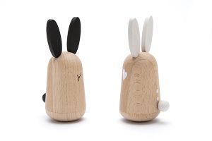 Pair of Wooden Rabbits