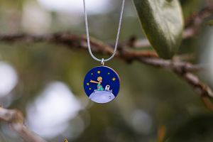 The Little Prince and rose pendant