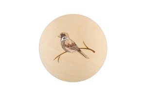 Wooden decoration Sparrow Wooden Image