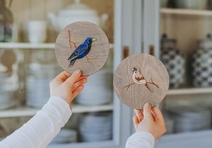 Wooden decoration Thrushbird Wooden Image